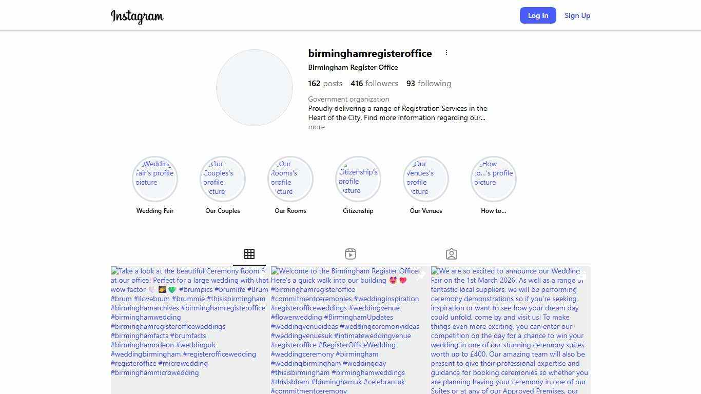 Birmingham Register Office (@birminghamregisteroffice) • Instagram photos and videos