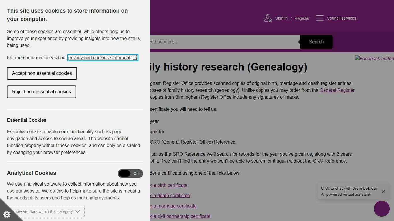 Family history research (Genealogy) | Birmingham City Council